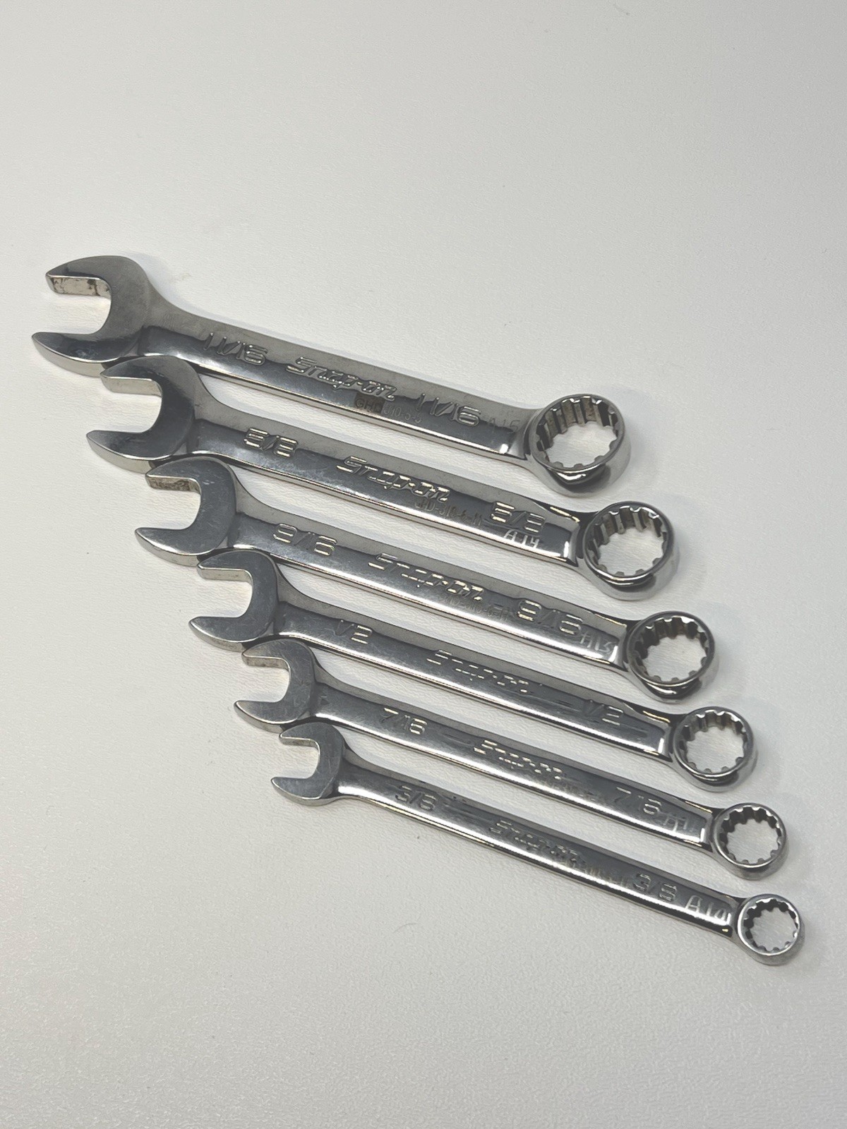 Snap On Tools Spline Wrench Set 3/8” – 11/16″ Aviation Short Combo Wrenches