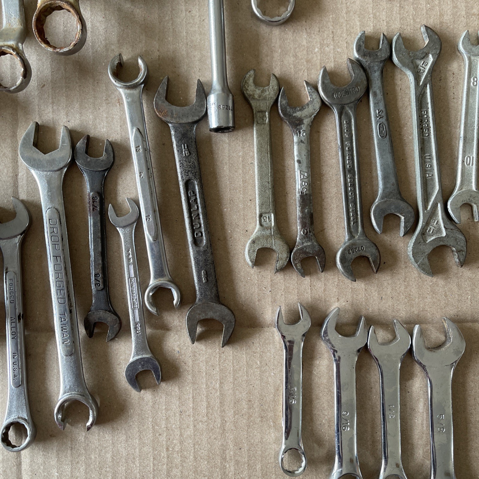 Lot of 120 + Mixed Vintage Combination & Open Box End Wrenches Sockets Tools