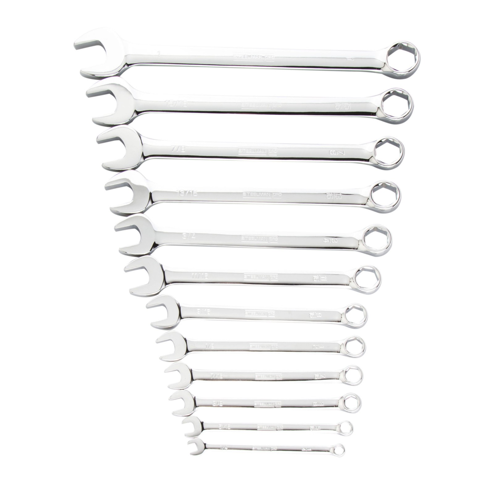 Steelman Pro 6 Point SAE/Standard 12 Piece Combination End Wrench Set 78535