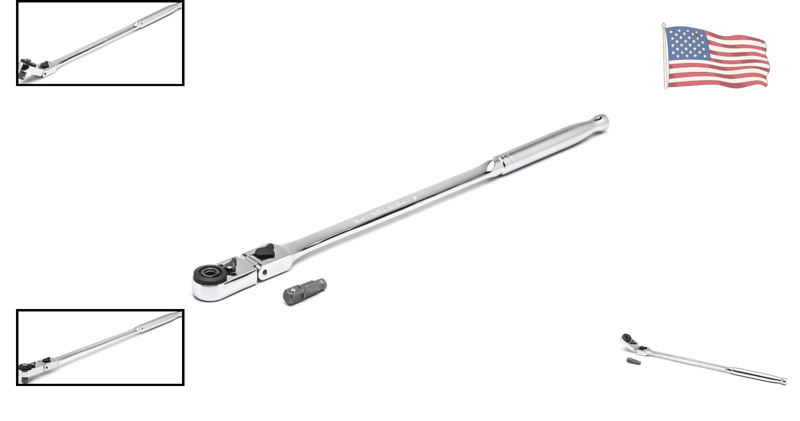 Durable 1/4″ Drive 72 Tooth Quick Release Ratchet with Locking Flex Head