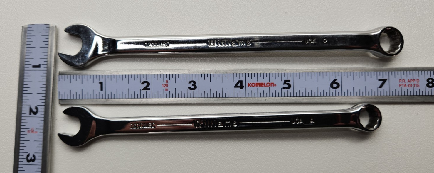 Lot of 2 Williams Supercombo Combination Wrench 10mm 1210MSC & 11mm 1211MSC USA