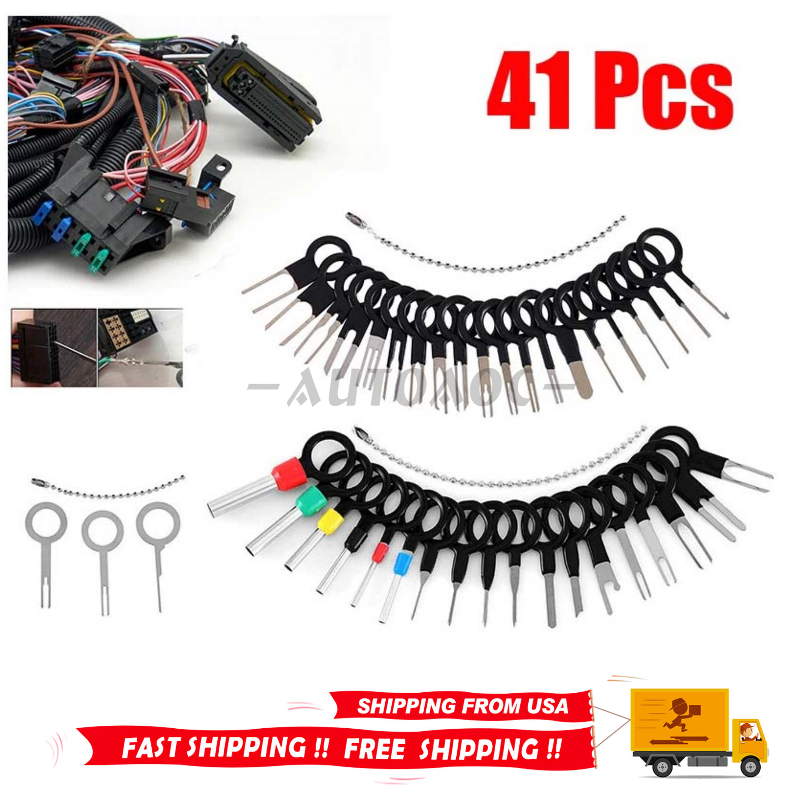 41x Wire Terminal Removal Tool Car Electrical Wiring Crimp Connector Pin Key