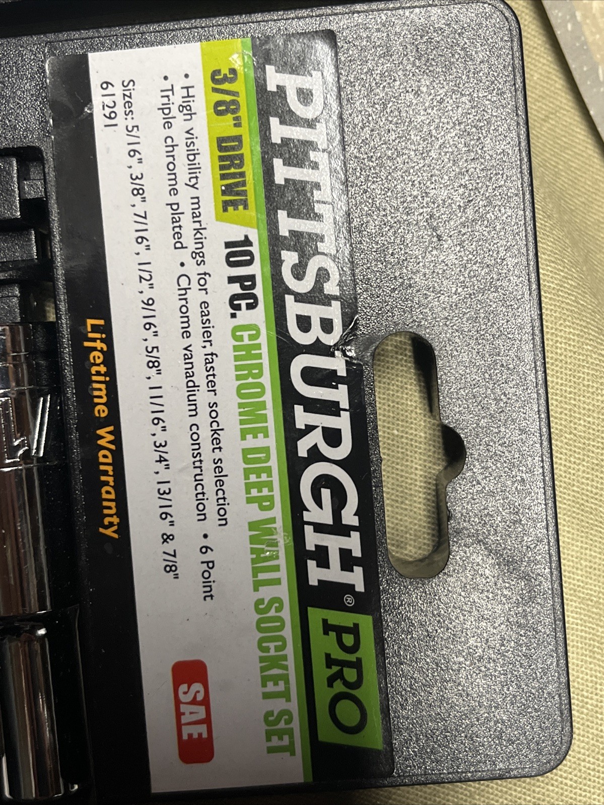 Pittsburgh Pro SAE & Metric 3/8 Drive Deep Well Socket Sets #61291 & 67867 NEW”