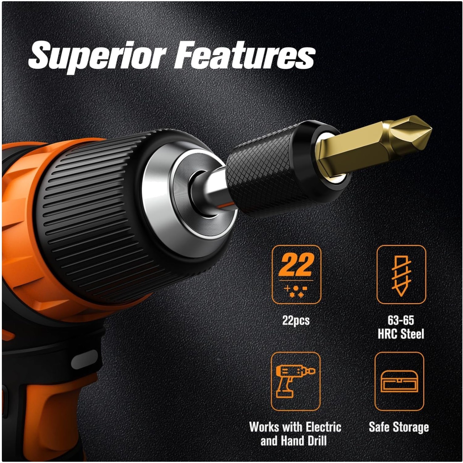 Damaged Screw Remover Set, 22 PCS – Magnetic Bit Holder