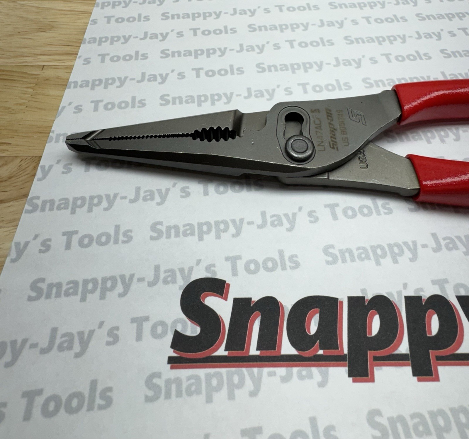 Snap-On Tools USA NEW RED 9″ Soft Grip Long Nose Slip Joint Pliers LN47ACF
