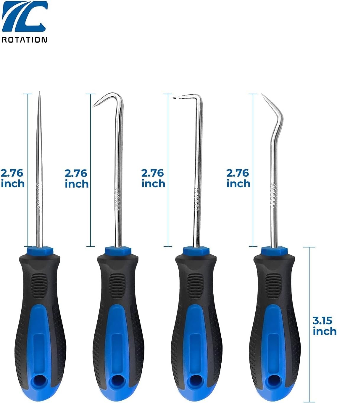 Compact 4-Piece Hook and Pick Set in Blue – Rustproof and Corrosion-Proof Design