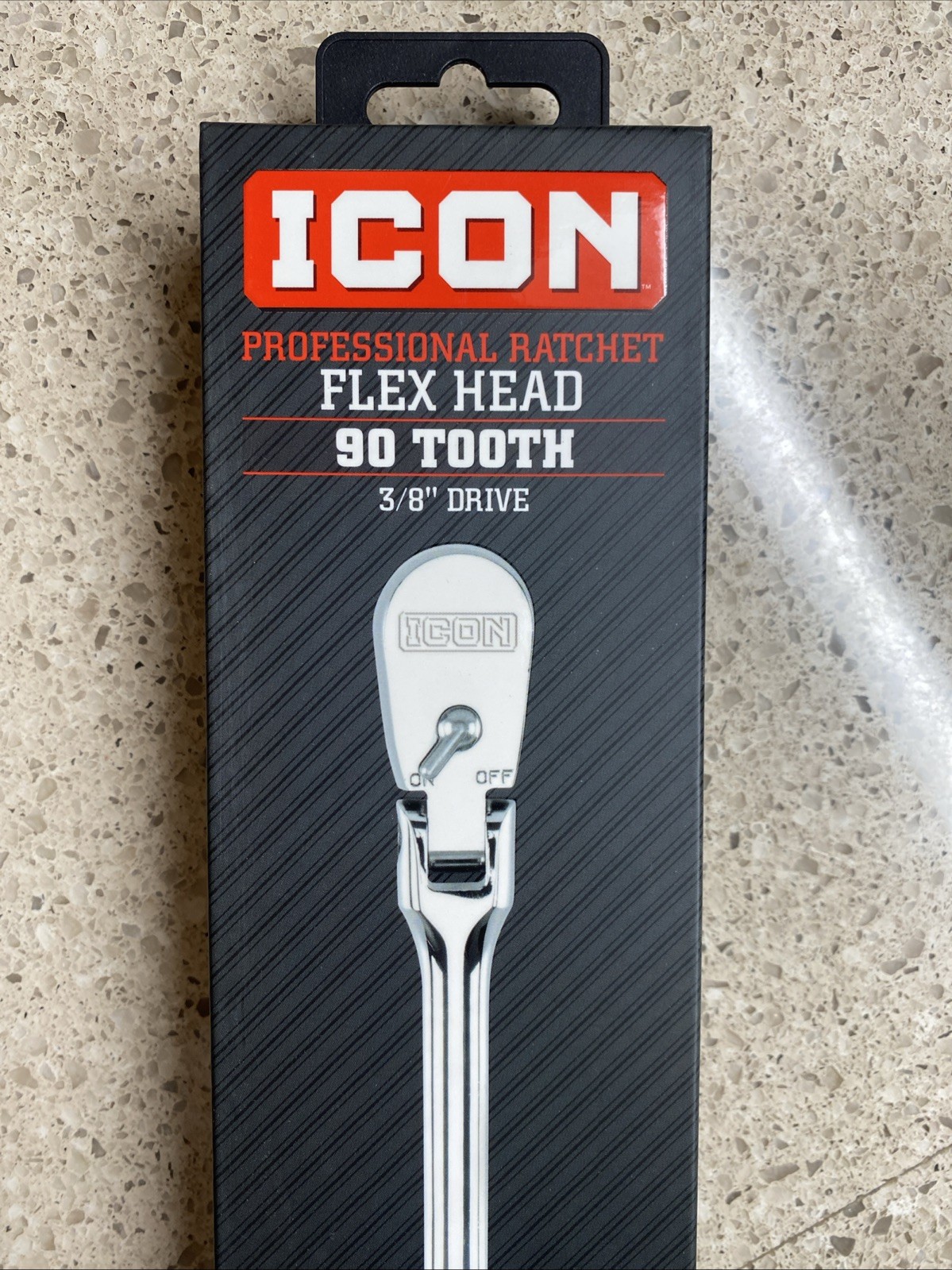 NEW ICON 3/8″ Drive Professional Flex Head 90 Tooth Ratchet Chrome R2LF 58585