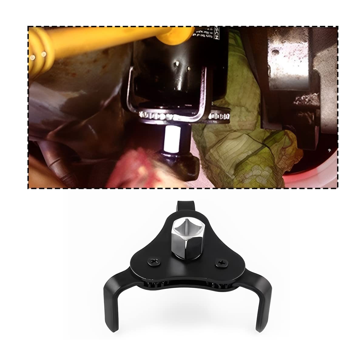 Universal 3Jaw Adjustable Oil Filter Wrench Tool Fits 2 To 41/4 In