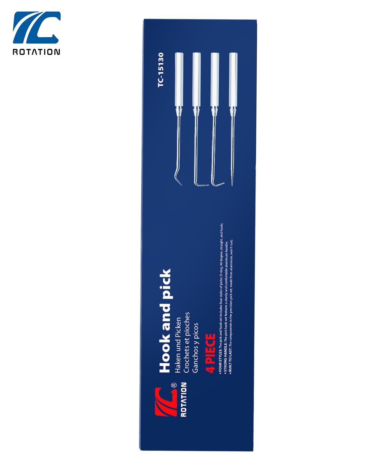 ROTATION 4-Piece Precision Hook and Pick Set for Automotive | Aluminum Handle