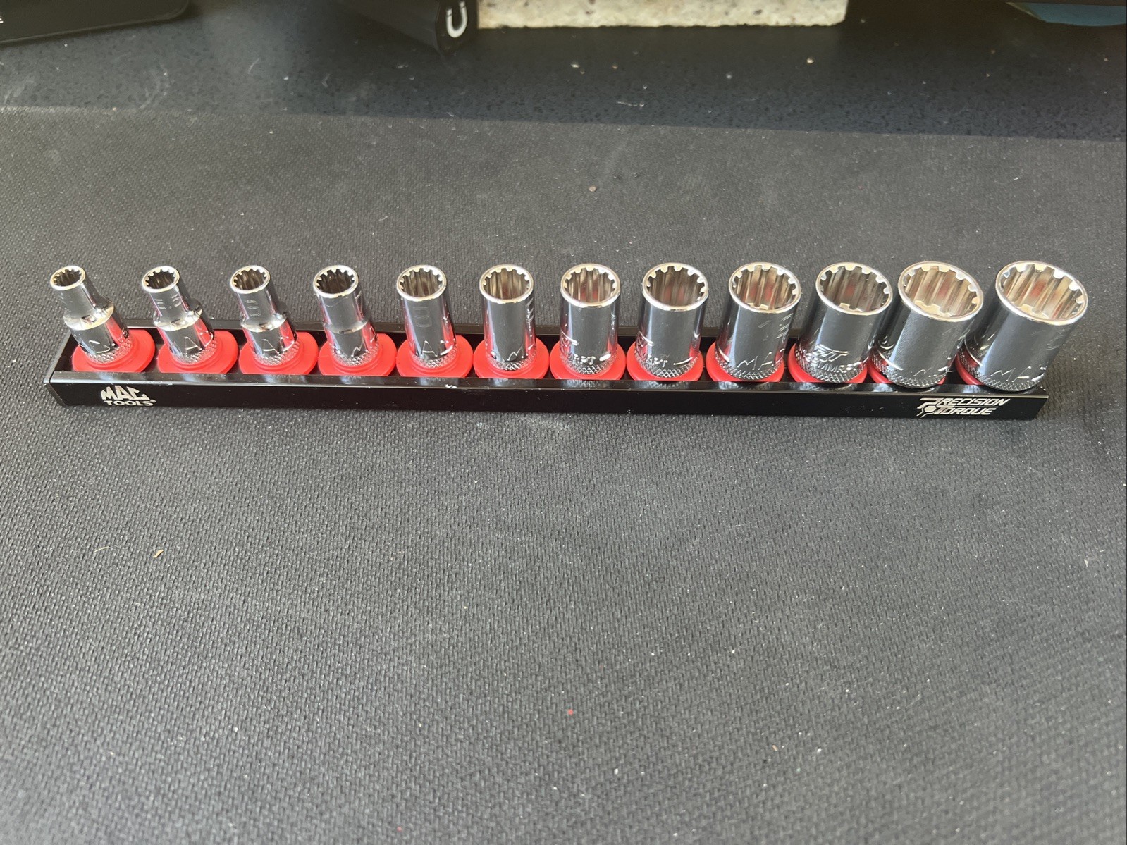 Mac Tools 12-PC 1/4″ Drive Metric Spline Socket Set Smm12sbrpt Snap On Rail🔥