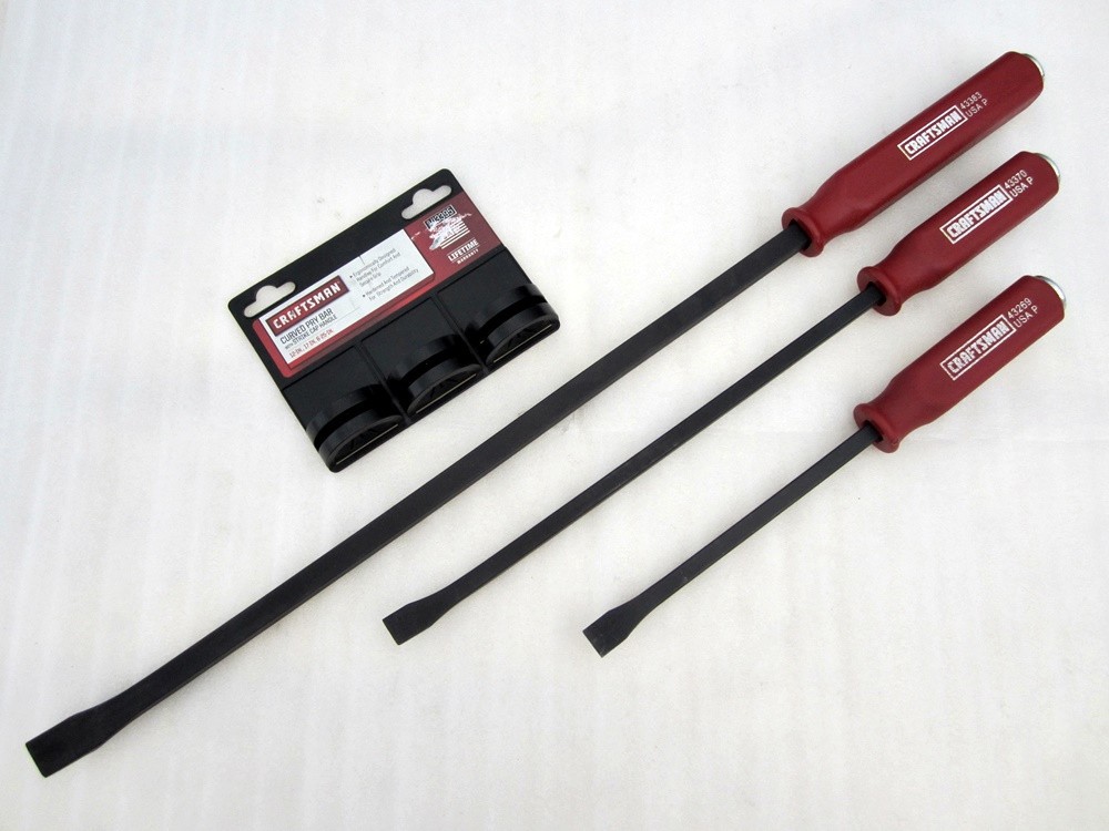 Vintage Craftsman 3pc Hard Handle Strike Cap Pry Bar Set 43395 Made in USA