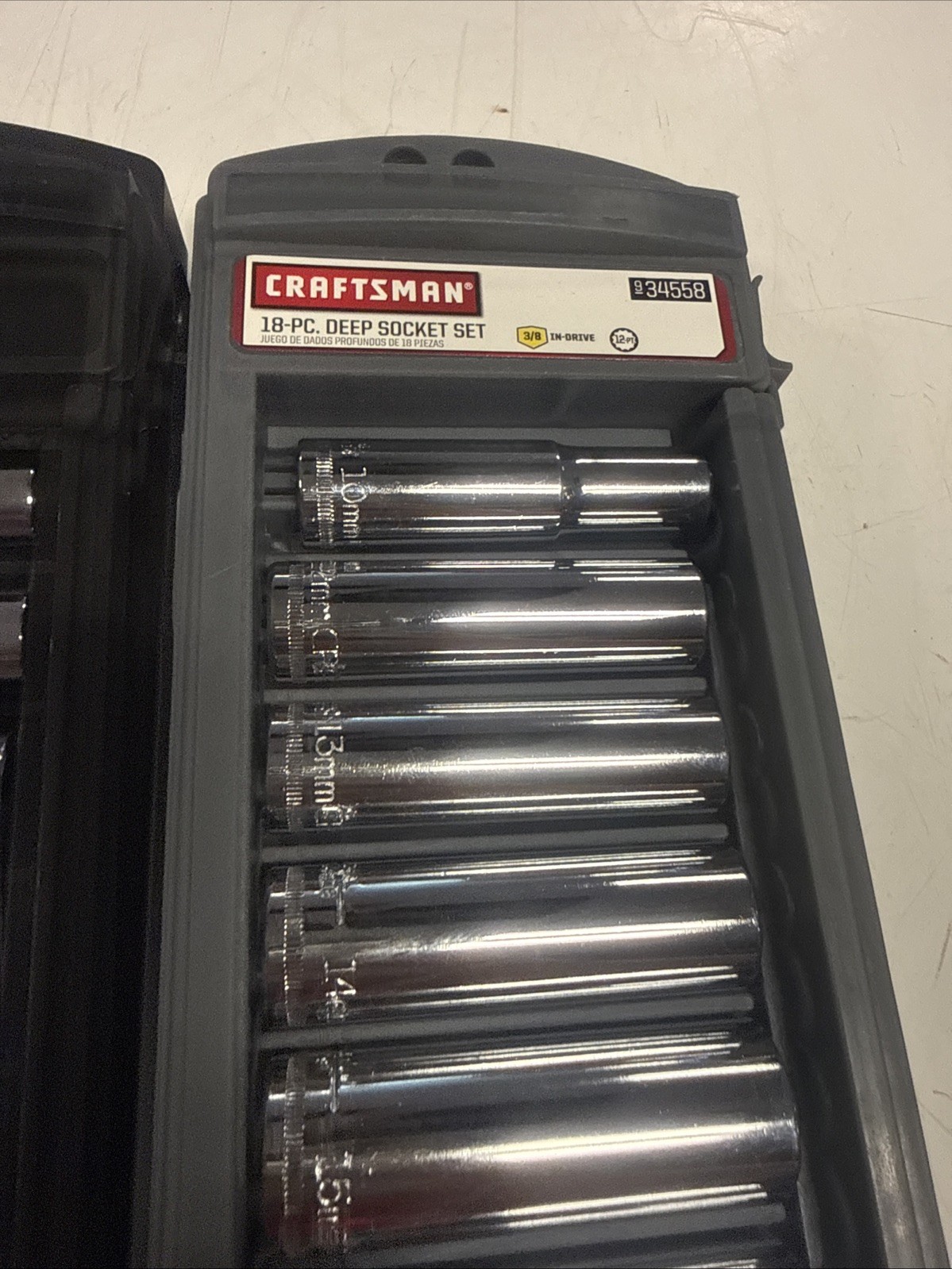 NEW Craftsman 34558 18-Piece Deep Socket Set Standard SAE & Metric 3/8″ drive BR