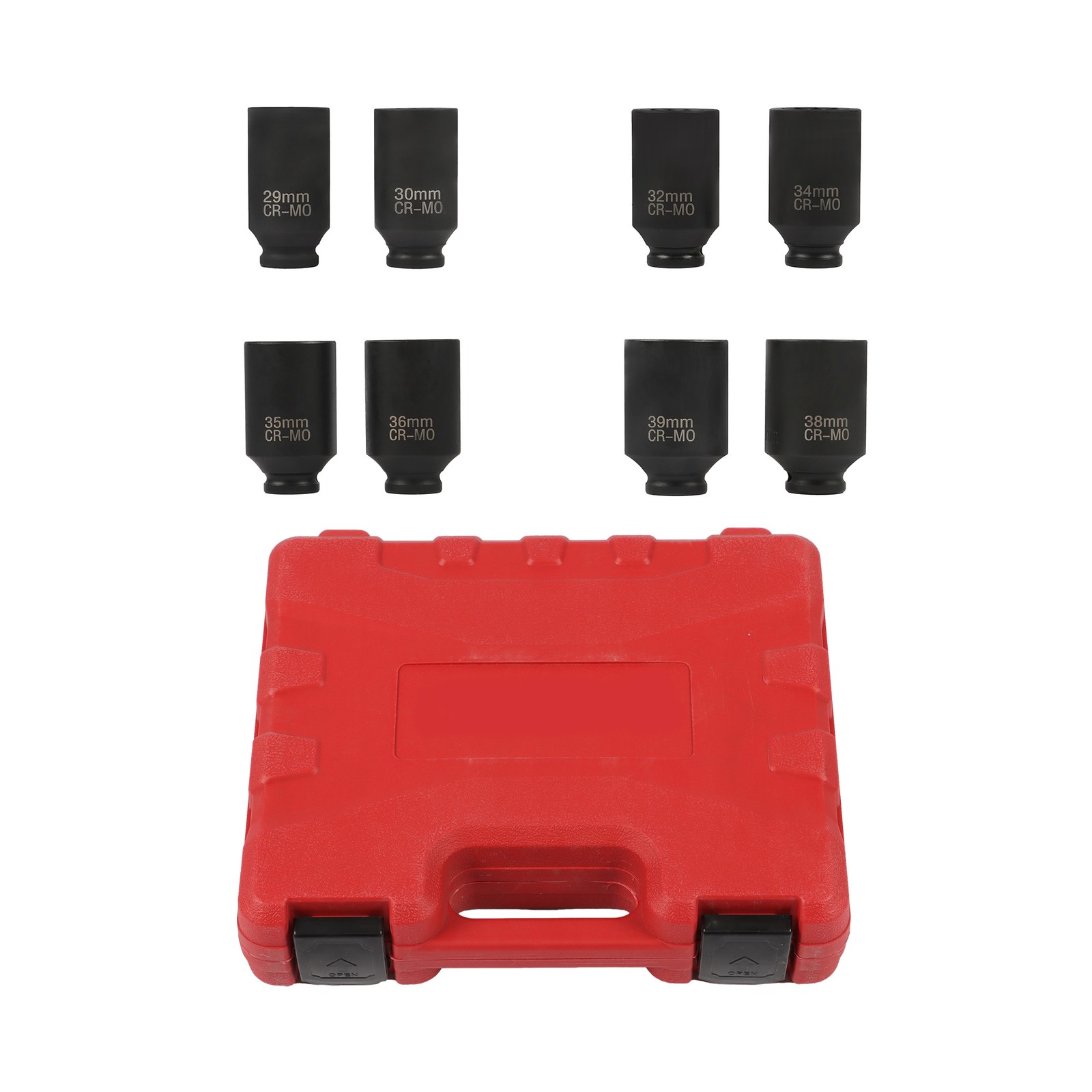 Labwork 8PCS 1/2″ Drive Deep Spindle Axle Nut Impact Socket Set 12 Point