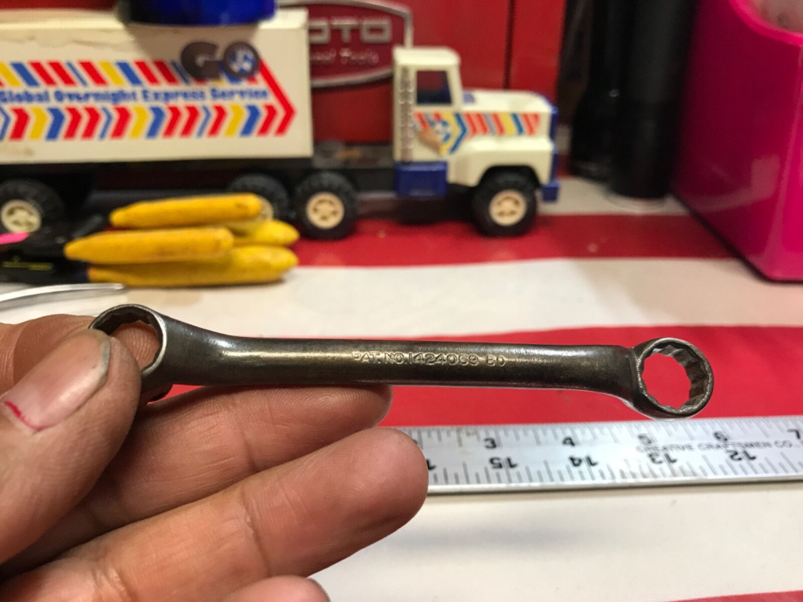 Blue point tools wrench 3/8” & 7/16” XS1214 offset vintage GGG