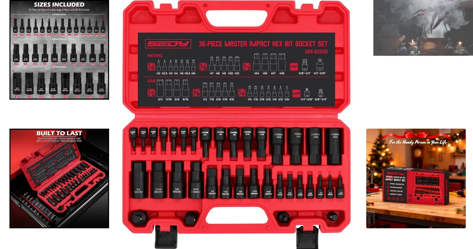 36-Piece Impact Socket Set: SAE/Metrics with Heavy Duty Storage Case