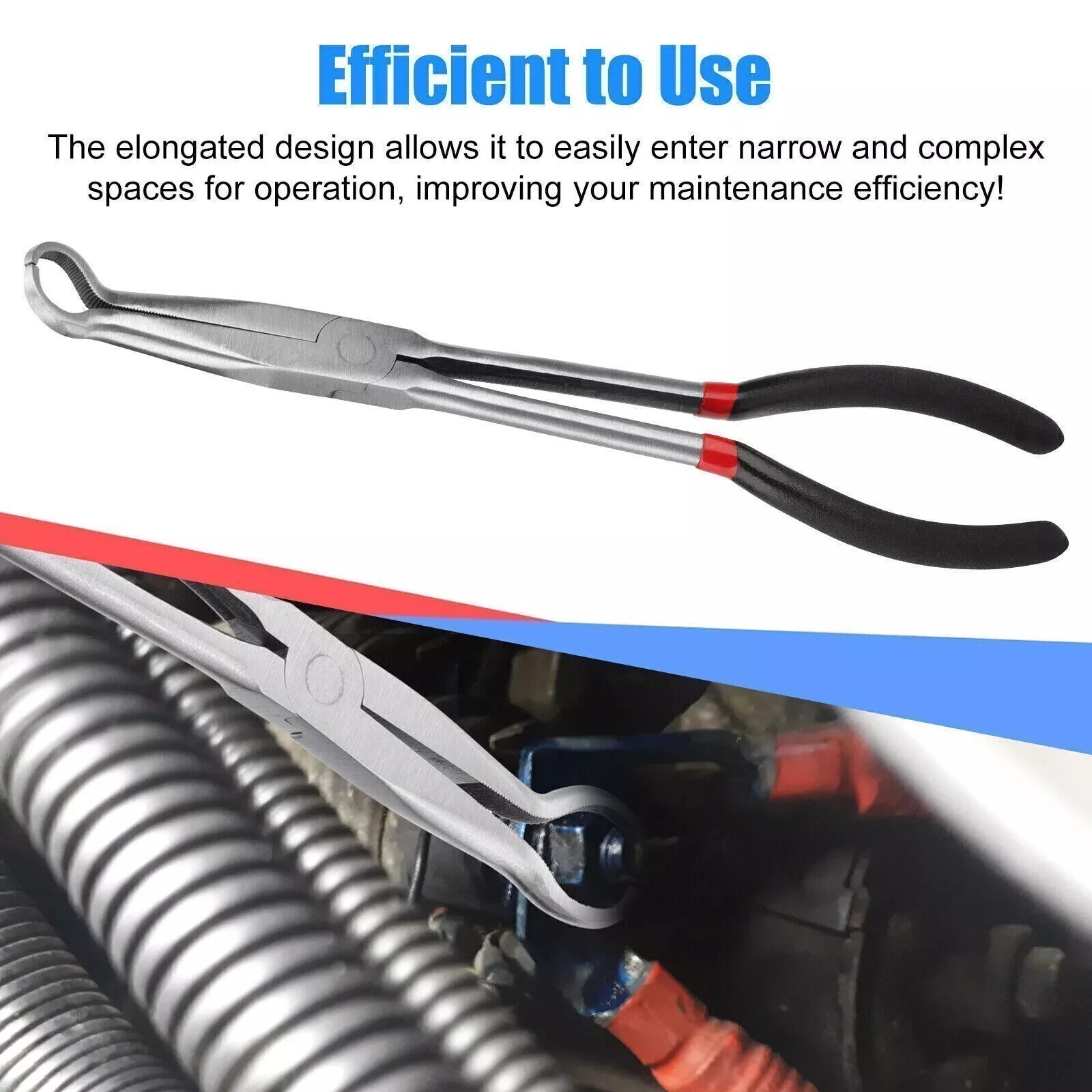 11″ Long Reach Spark Plug Boot Pliers – Hose Grip Removal Tool for Auto