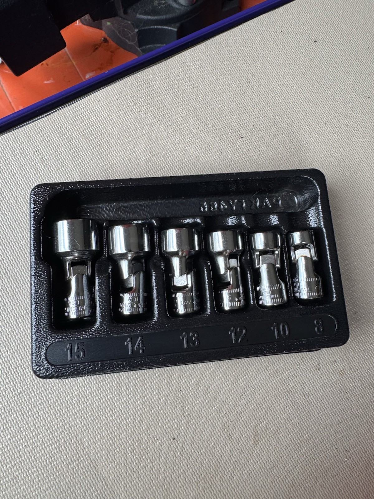 Pristine Snap-On 6 pc Metric 1/4″ Drive 6-point Universal / Swivel Socket Set