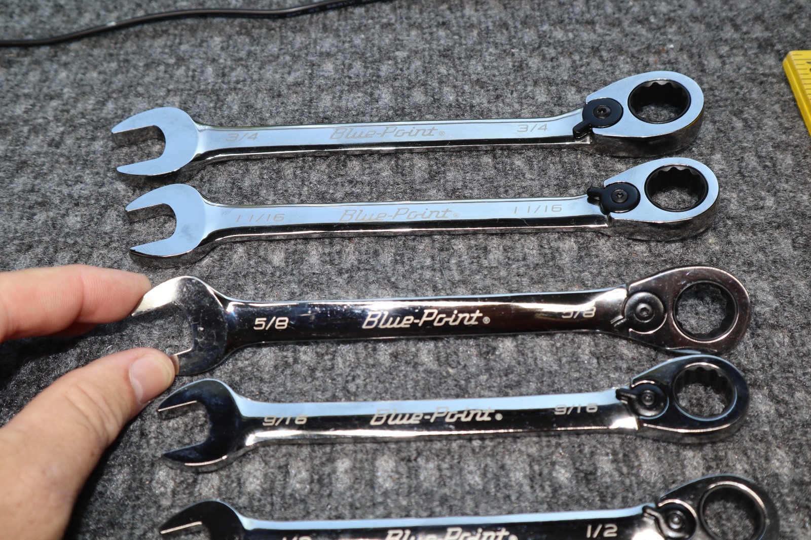 Blue Point BOER Wrench Ratcheting 12 Point Box Set 7/16 1/2 9/16 5/8 11/16 3/4″