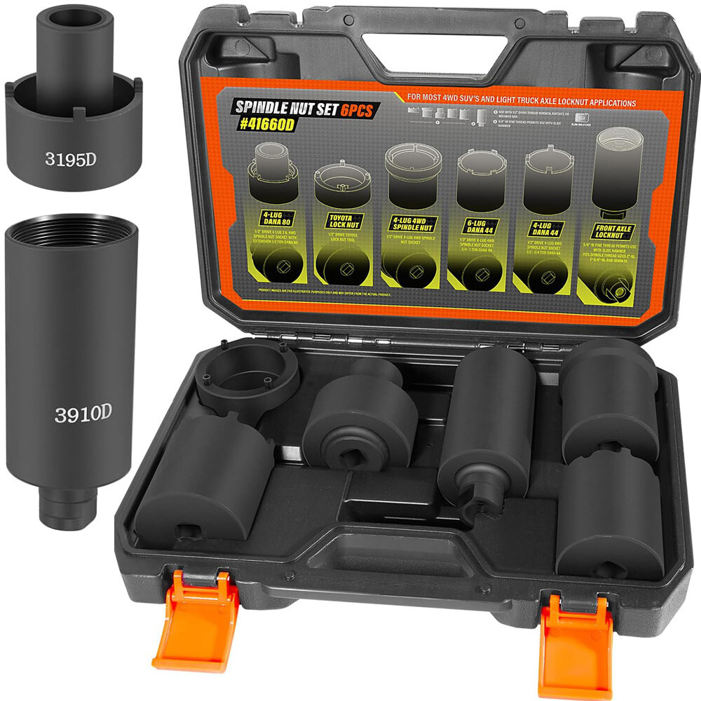 6pcs 41660D 4WD Axle Hub Nut Sockets Remover Spindle Puller For GM, Toyota, Ford