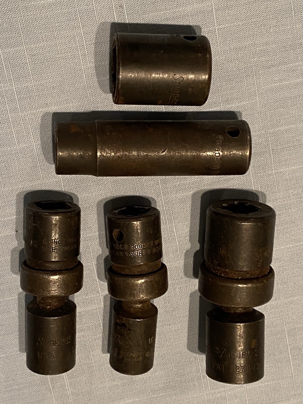 5 Snap On Socket Tools IPL 9/16” 5/8” 3/4” 9/16” Swivel Sockets & Regular