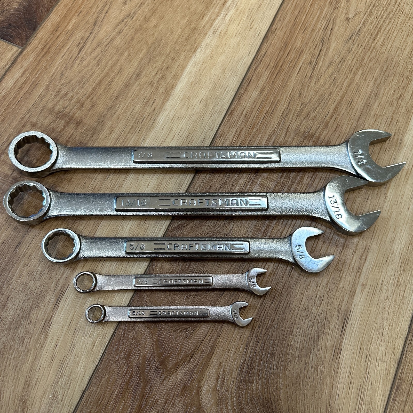 CRAFTSMAN USA WRENCH Set of 5 -VA- Combination 12 PT 5/16, 3/8, 5/8, 13/16 & 7/8