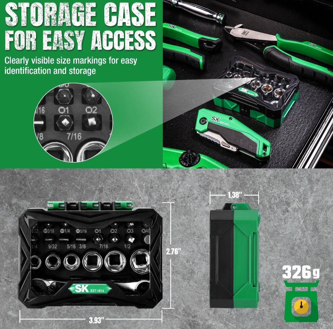 SK 24 Piece 1/4″ Drive Microdriver Set New Lifetime Warranty