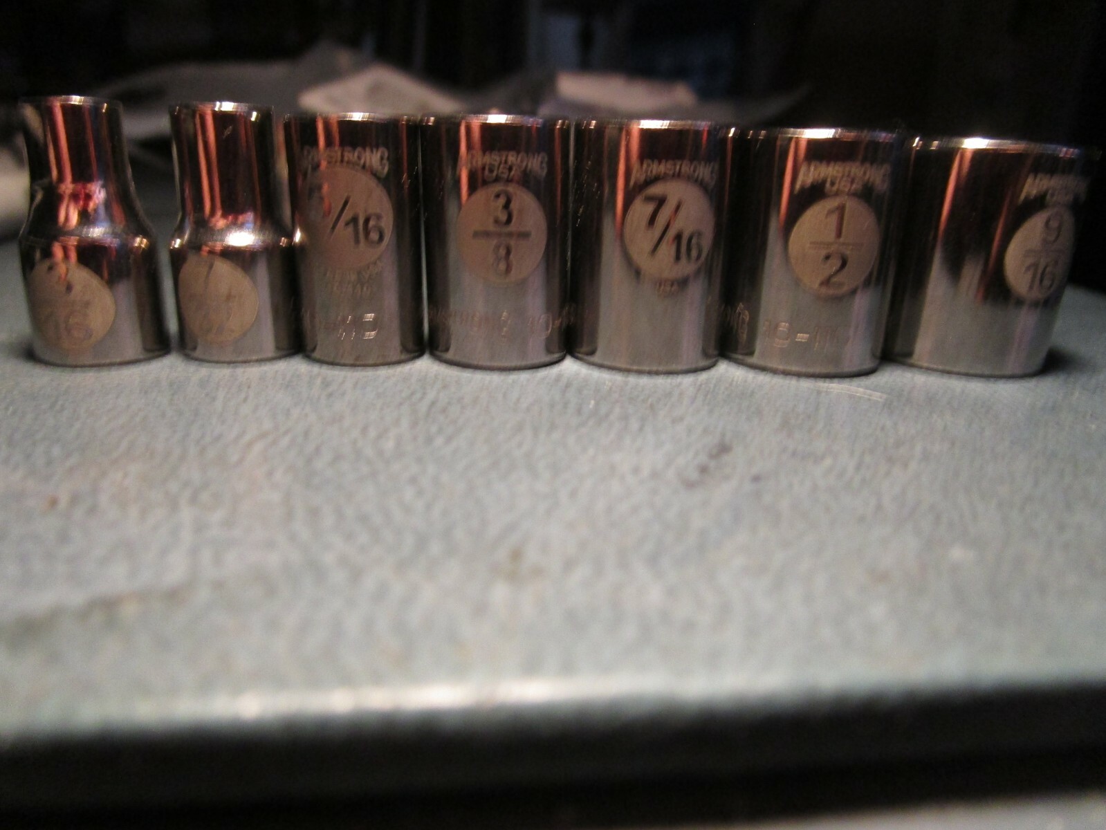 ARMSTRONG 12Pt. 1/4″ Drive Sockets 3/16 7/32 5/16 3/8 7/16 1/2 9/16