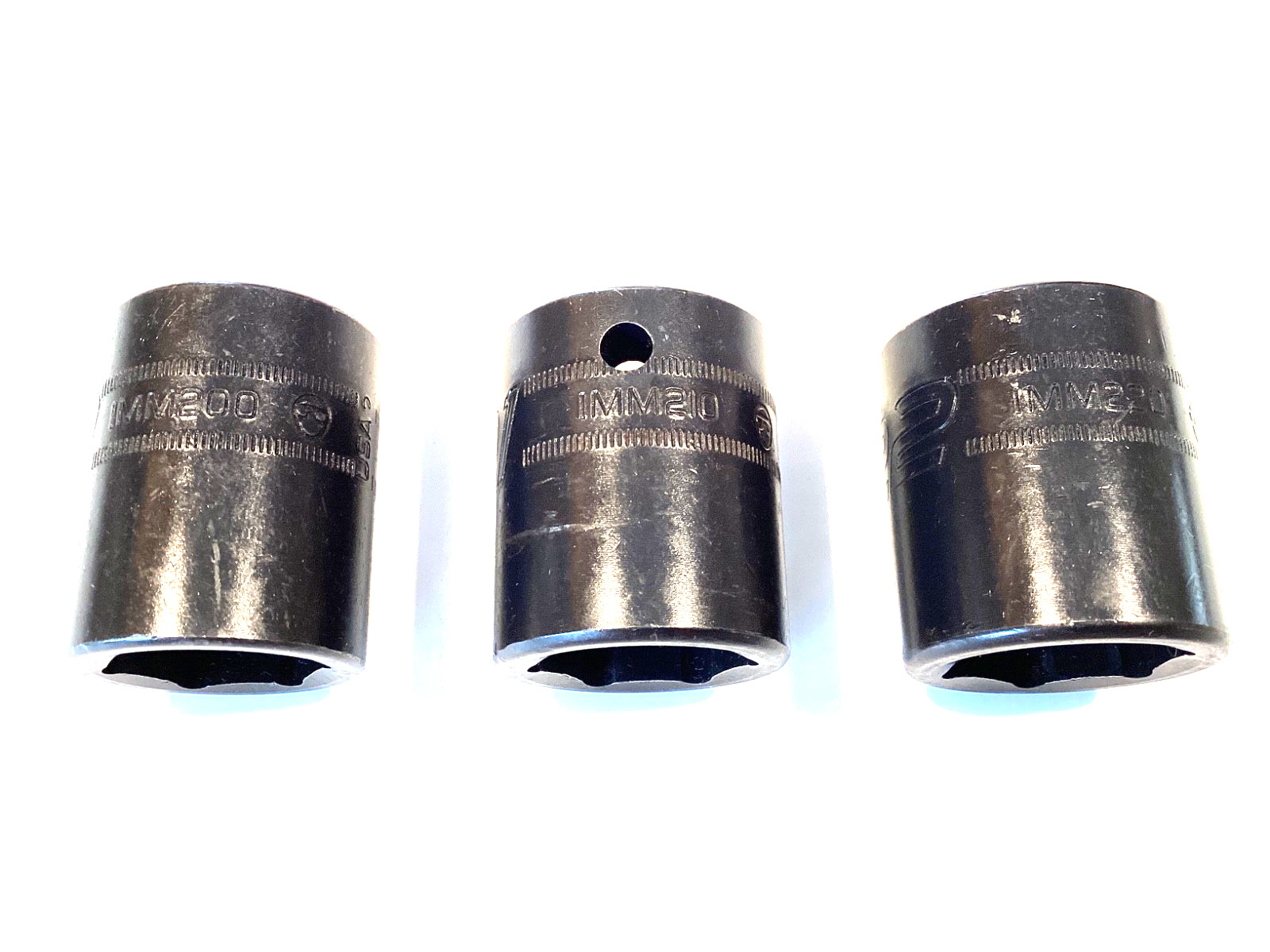 Snap On 3 Piece 1/2”Dr Metric Shallow Impact Socket Set IMM200 IMM210 IMM220 NEW