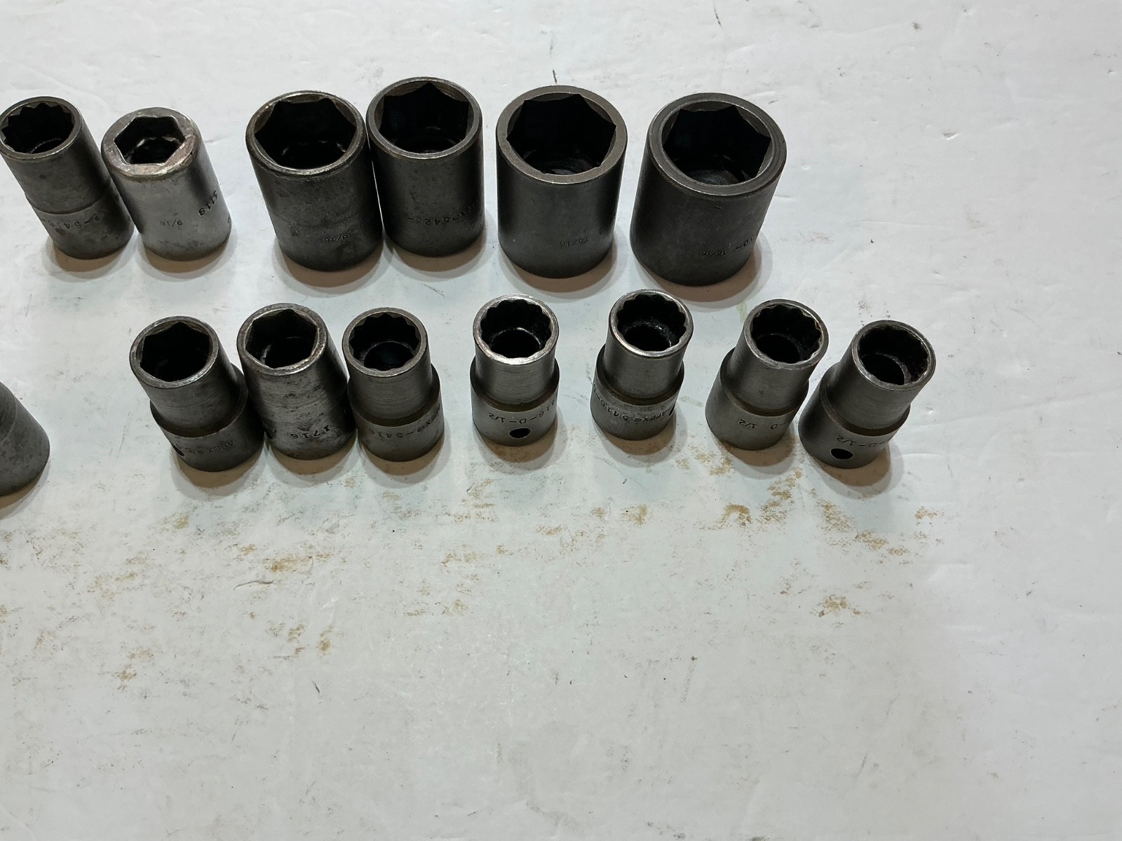 15 asst Apex 1/2″ drive shallow impact sockets 6 and 12 pt all for $25 OBO