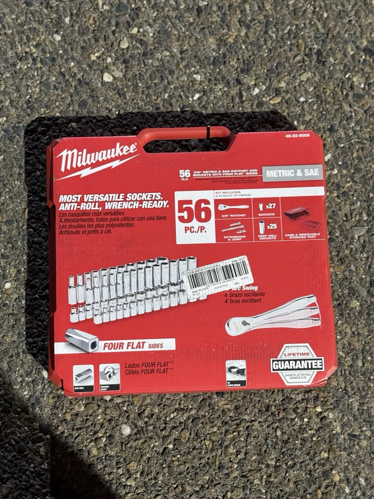 3/8″ Drive 56pc Ratchet & Socket Set – SAE & Metric Milwaukee Tool 48-22-9008