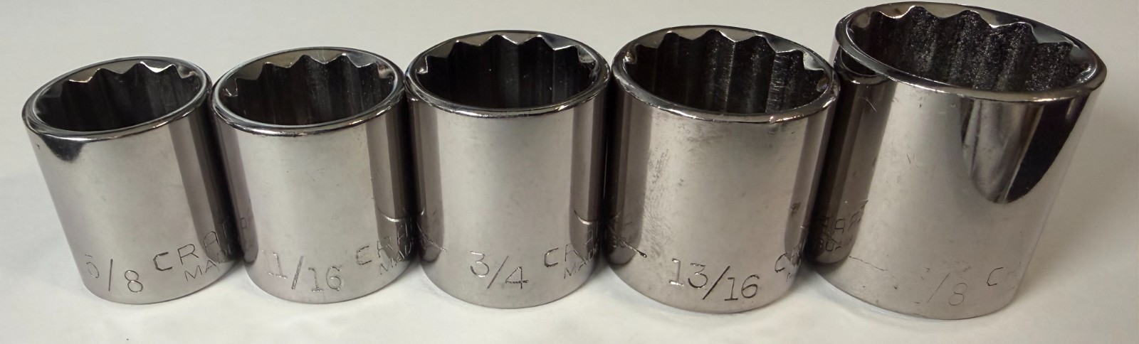 Craftsman 5 Piece Sockets 3/8″ Drive 12Pt -G2- 44335, 44336, 44337, 44338, 44339