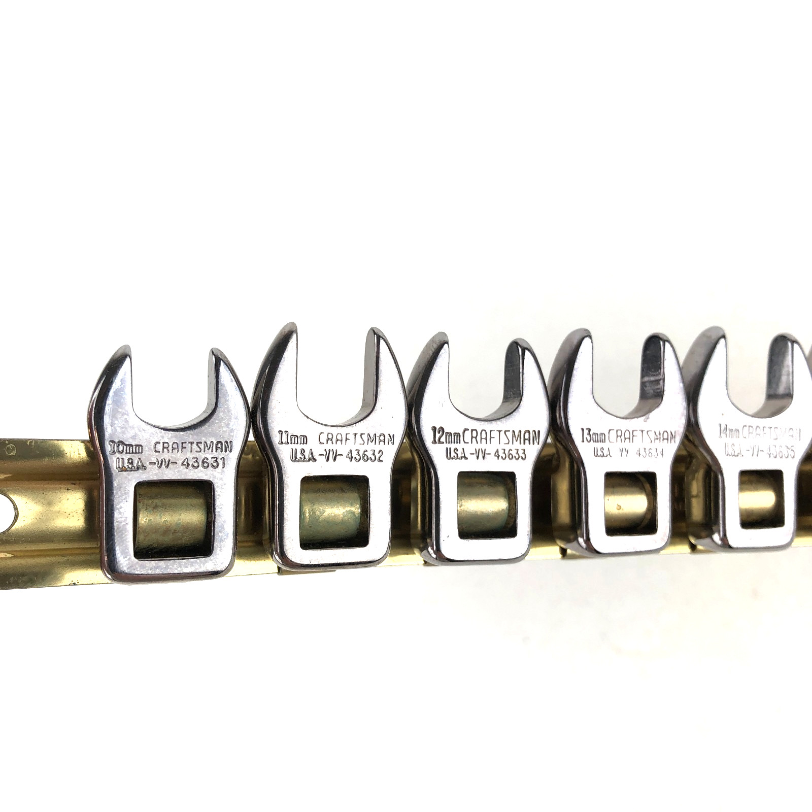 Craftsman USA 4363 Metric 10-19mm 3/8 Drive Crowfoot Wrench Set w Rail VV Series