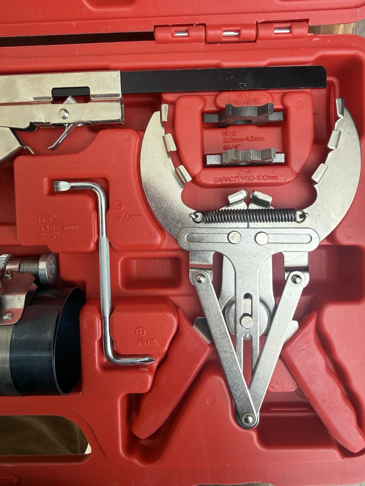 Piston Ring Service Tool Set Piston Ring Compressor With Ratchet Key 3″ 3.5″ 4″