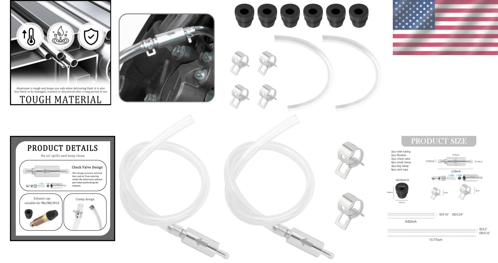 Universal Brake Bleeder Kit: Complete 4PC Hose & Valve Set for Safe Maintenance