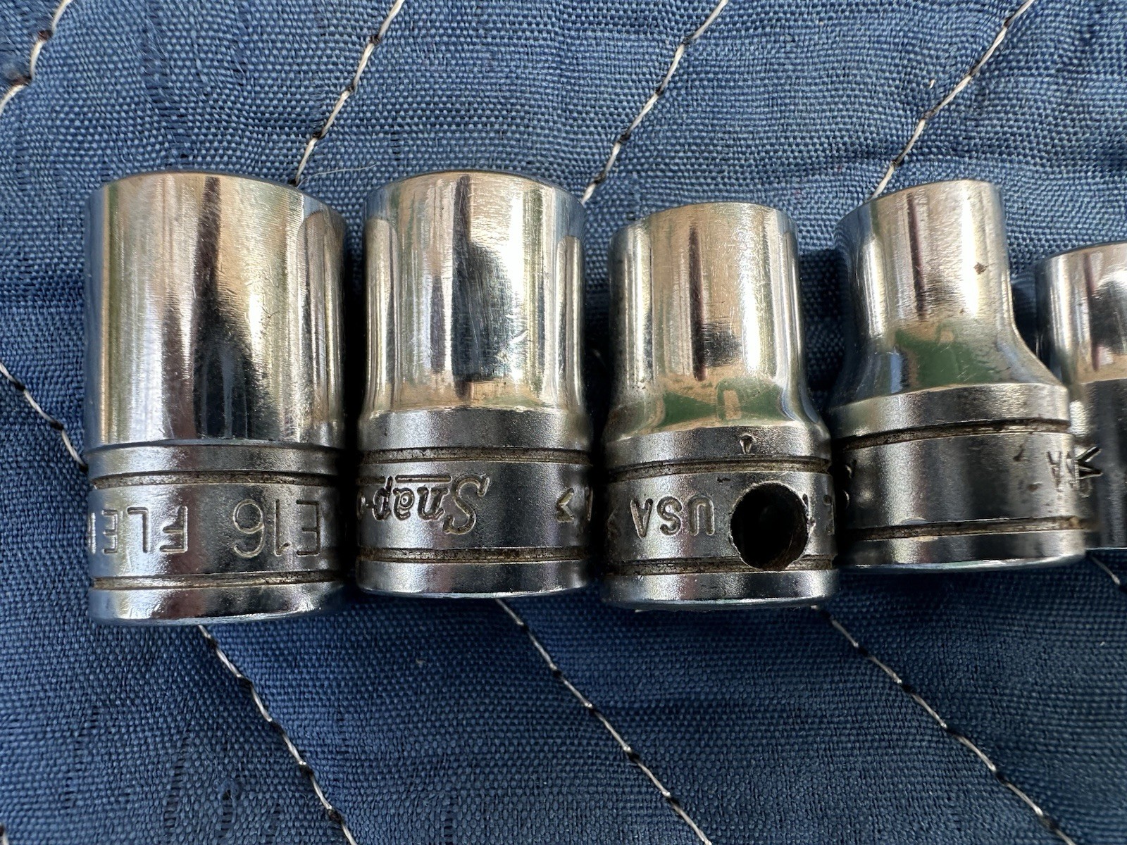 Snap-on FLE/TLE 8 Piece 1/4″ 3/8″ Drive Inverse Torx Socket Set USA E5 to E16