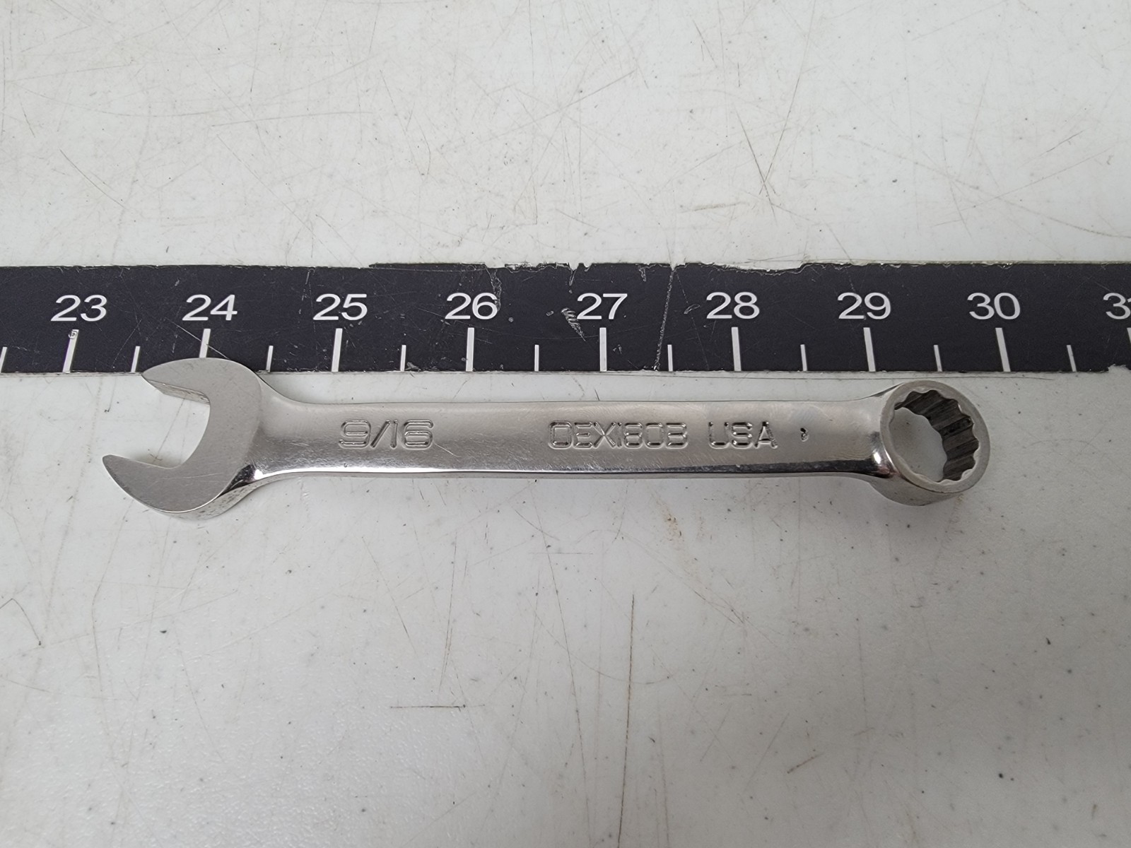 Snap-on Tools USA 9/16″ SAE 12pt SHORT Chrome Combination Wrench OEX180B