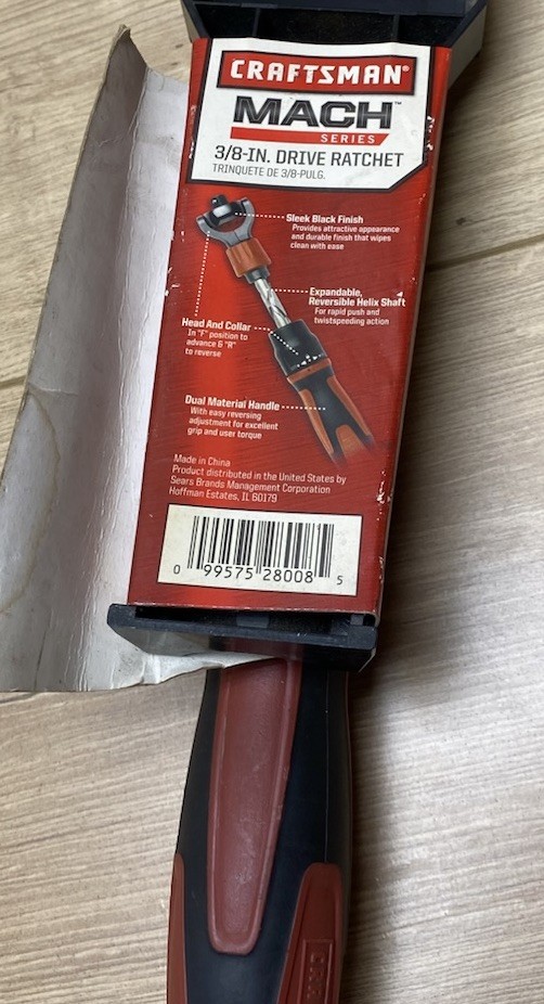 Craftsman Mach Series 3/8” Drive 72-Tooth Flex Head Extendable Ratchet 944578