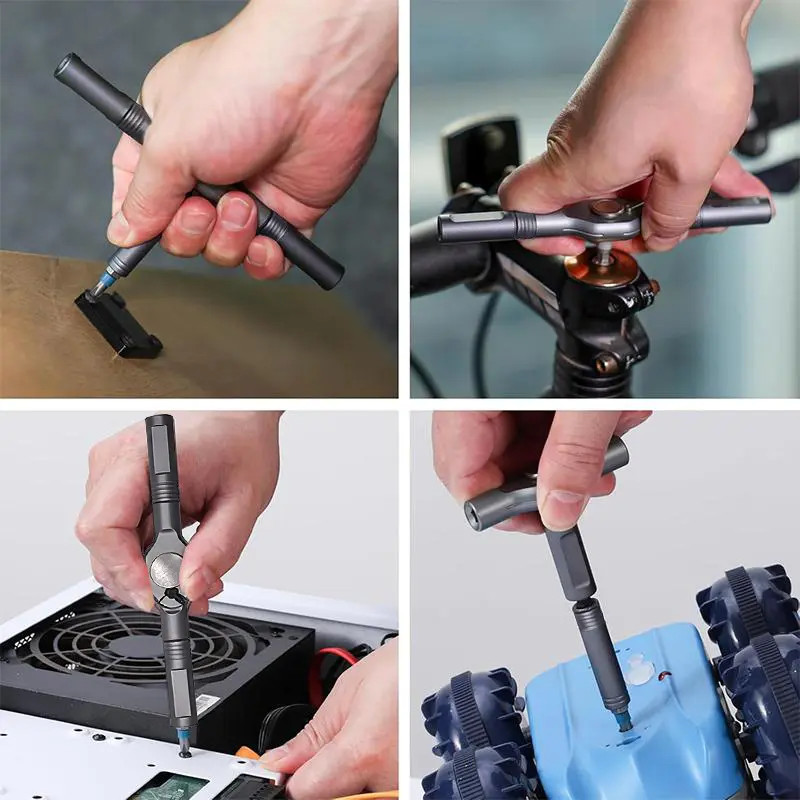 T-Shaped Ratchet Screwdriver Kit 24in1 Magnetic Bits Portable Daily Hand Tool