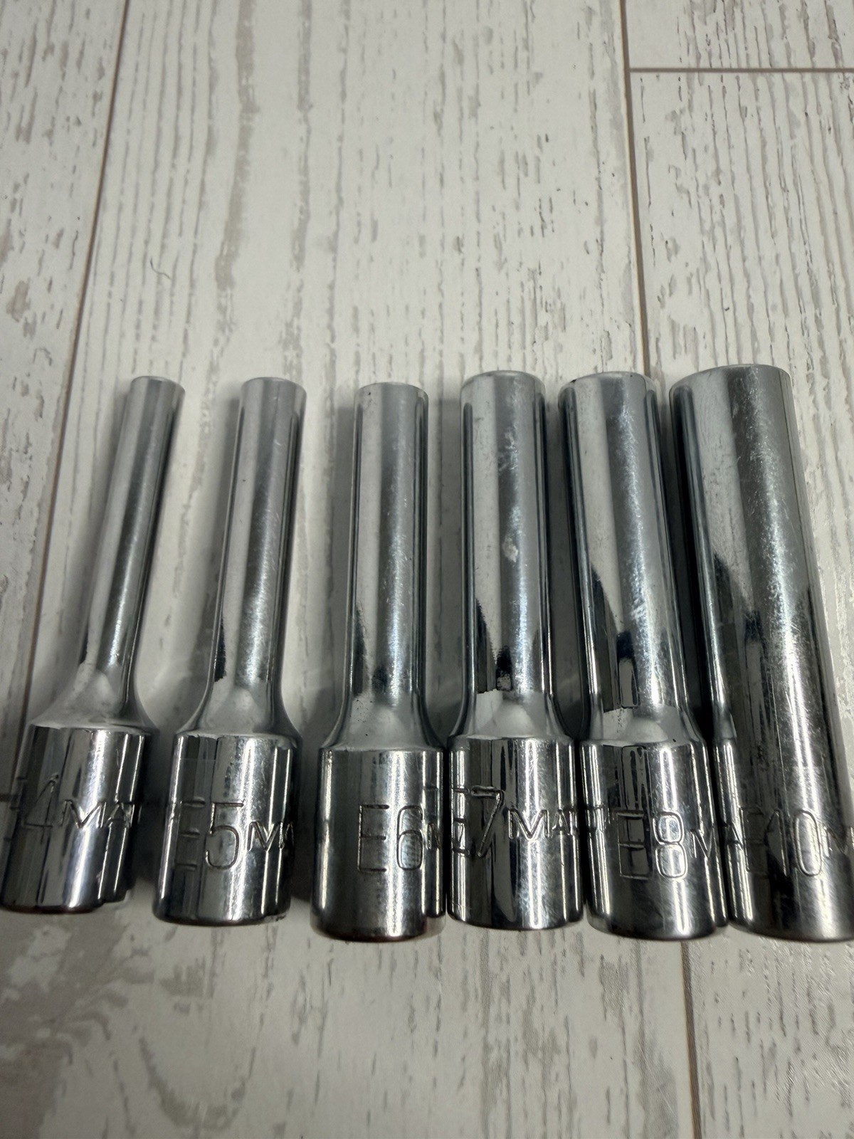 Matco 6 Piece 1/4″ Drive Deep TORX Sockets E4 E5 E6 E7 E8 E10