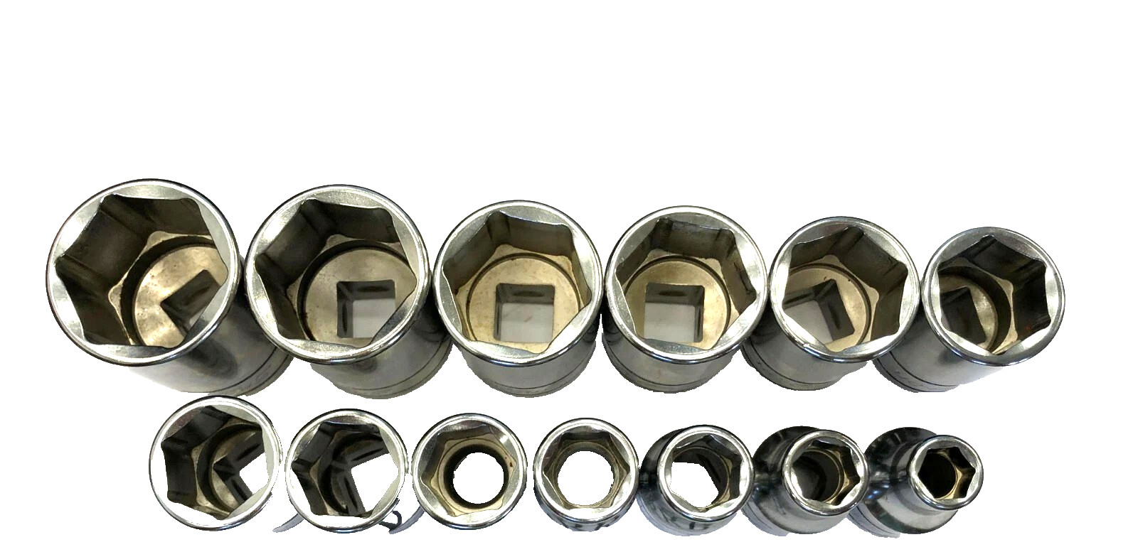 New Snap-on 1/2″ drive 3/8″ to 1 1/8″ 6-point Shallow Socket Set 313TWYA Unused