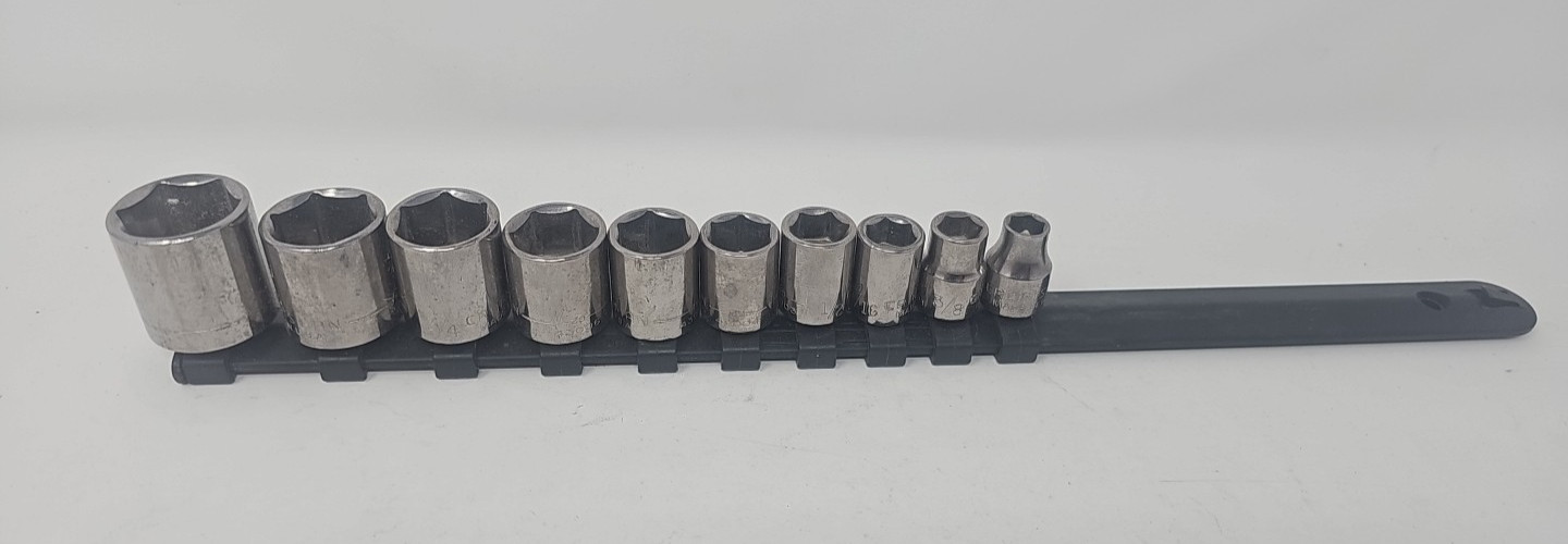 Craftsman 10PC Sae Socket Set 3/8” Drive 6 Point Made in USA G2 5/16” – 7/8″