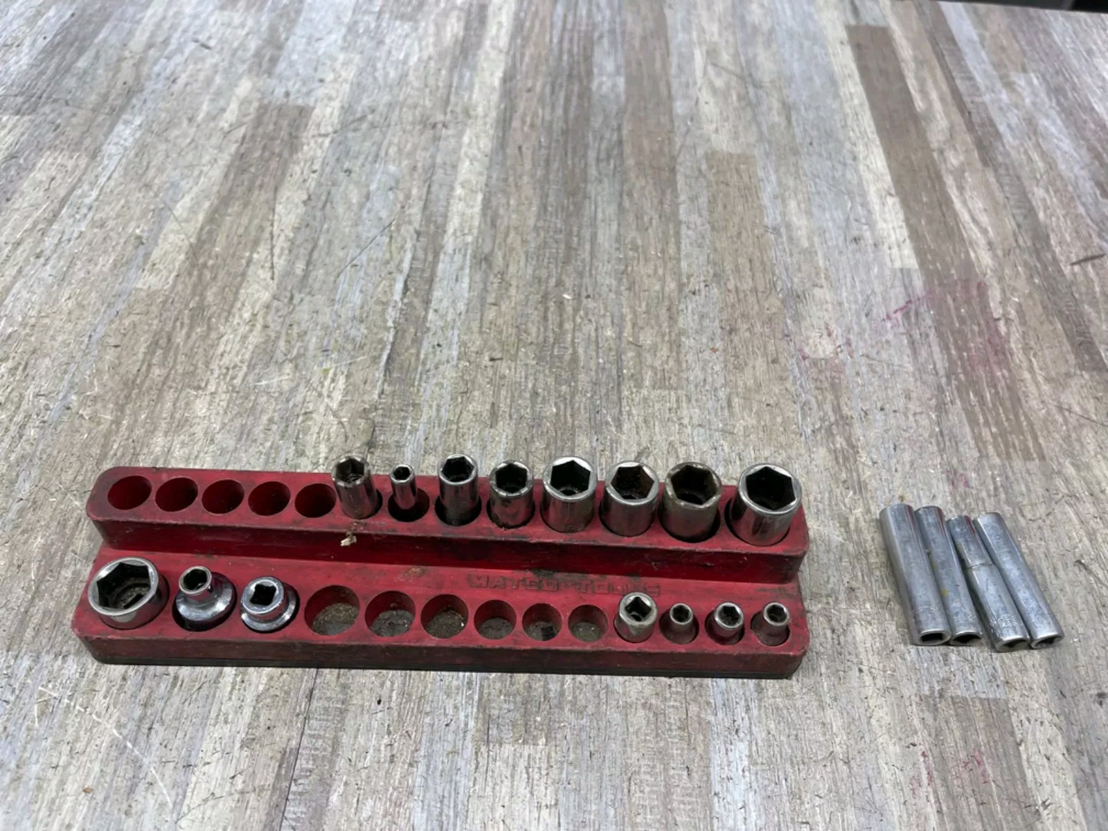 LOT OF 15 PCS Matco Tools Metric Deep Socket W/ 4PC EXTRA IN THR TRAY