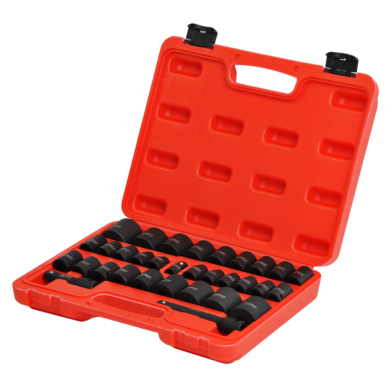 32pc 1/2″ Drive Master Impact Shallow Socket Set, SAE 3/8″-1-1/4″,Metric 10-32mm