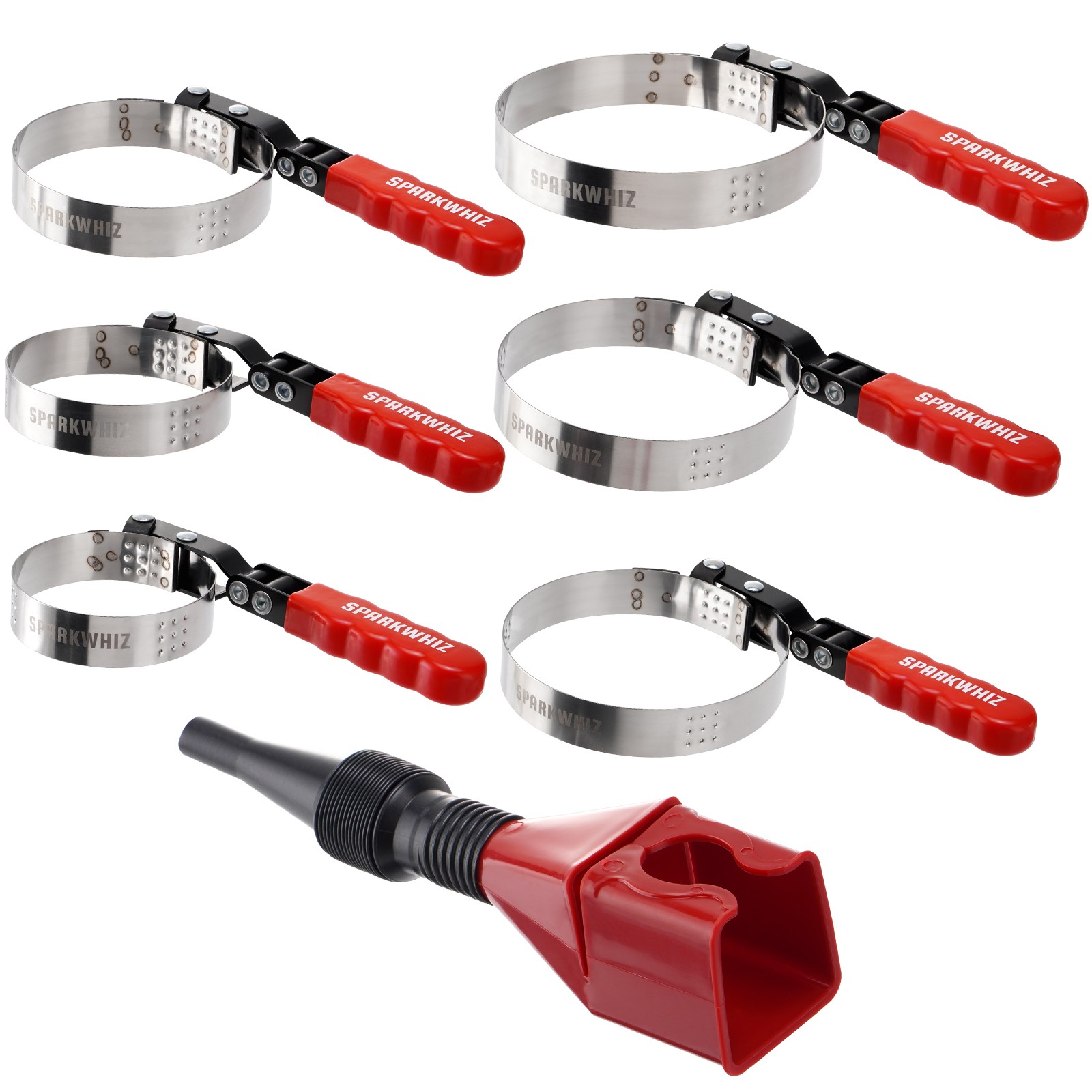 Set of 7 Swivel Oil Filter Wrench 2-1/6” – 5-1/4″ 6 Size Oil Filter Tool Remover