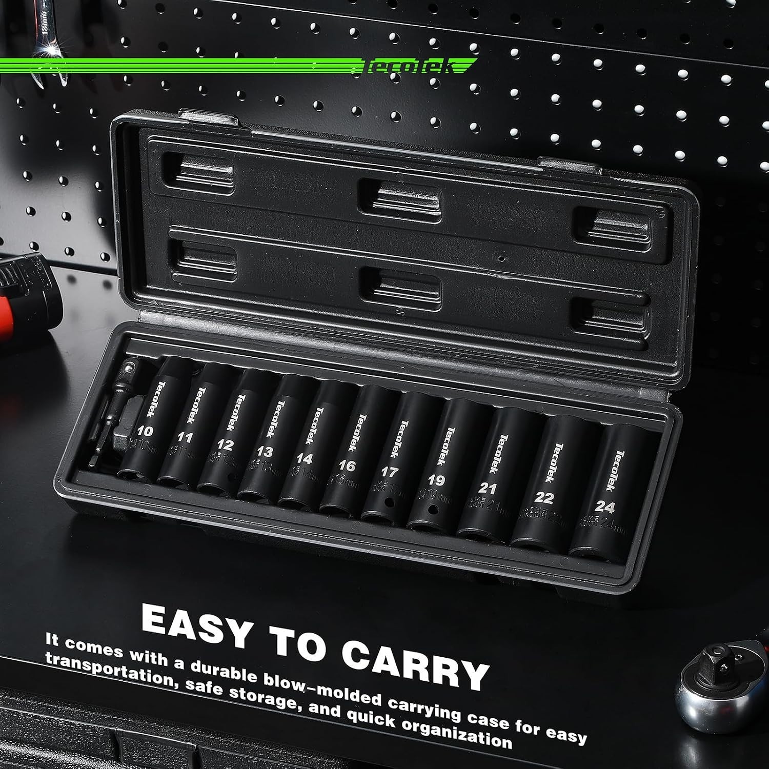 Professional 1/2-Inch Drive Deep Impact Socket Set – 10mm to 24mm, 12-Point