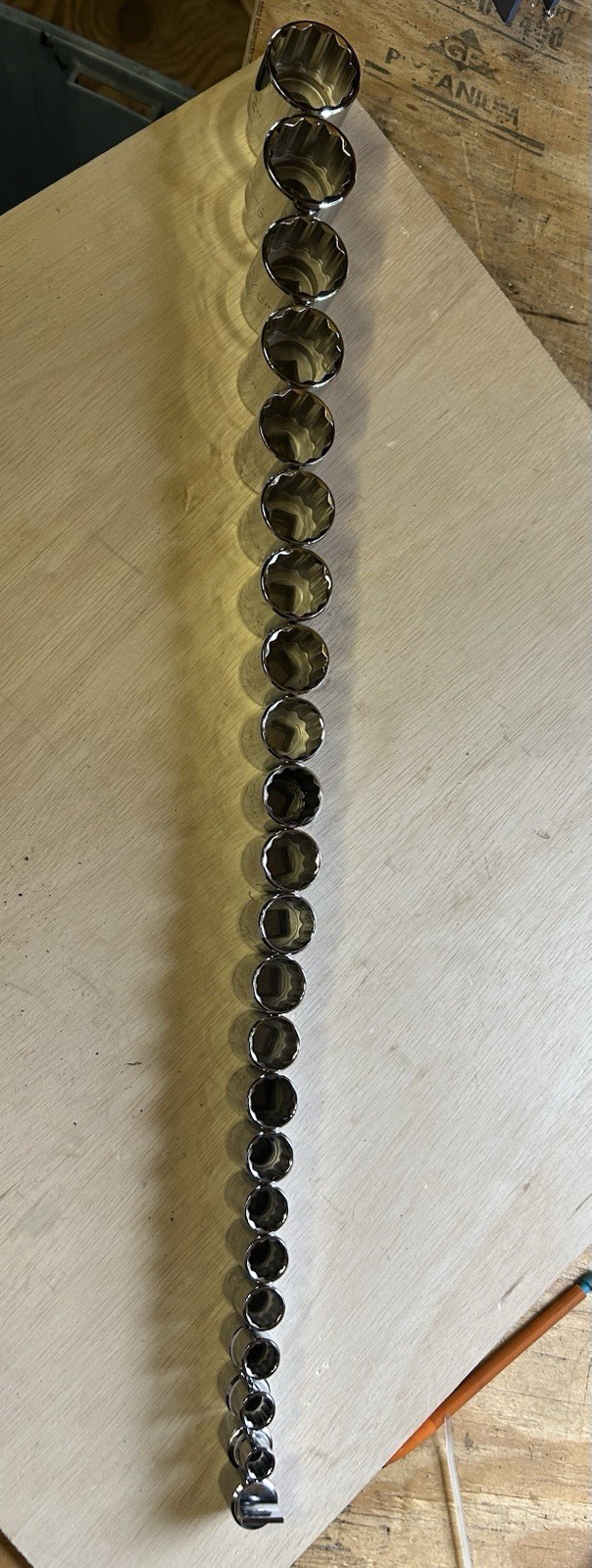 PROTO Socket Set: 1/2 in Drive, 23 Piece, 12-Point, SAE, 3/8 in to 1 1/2 in