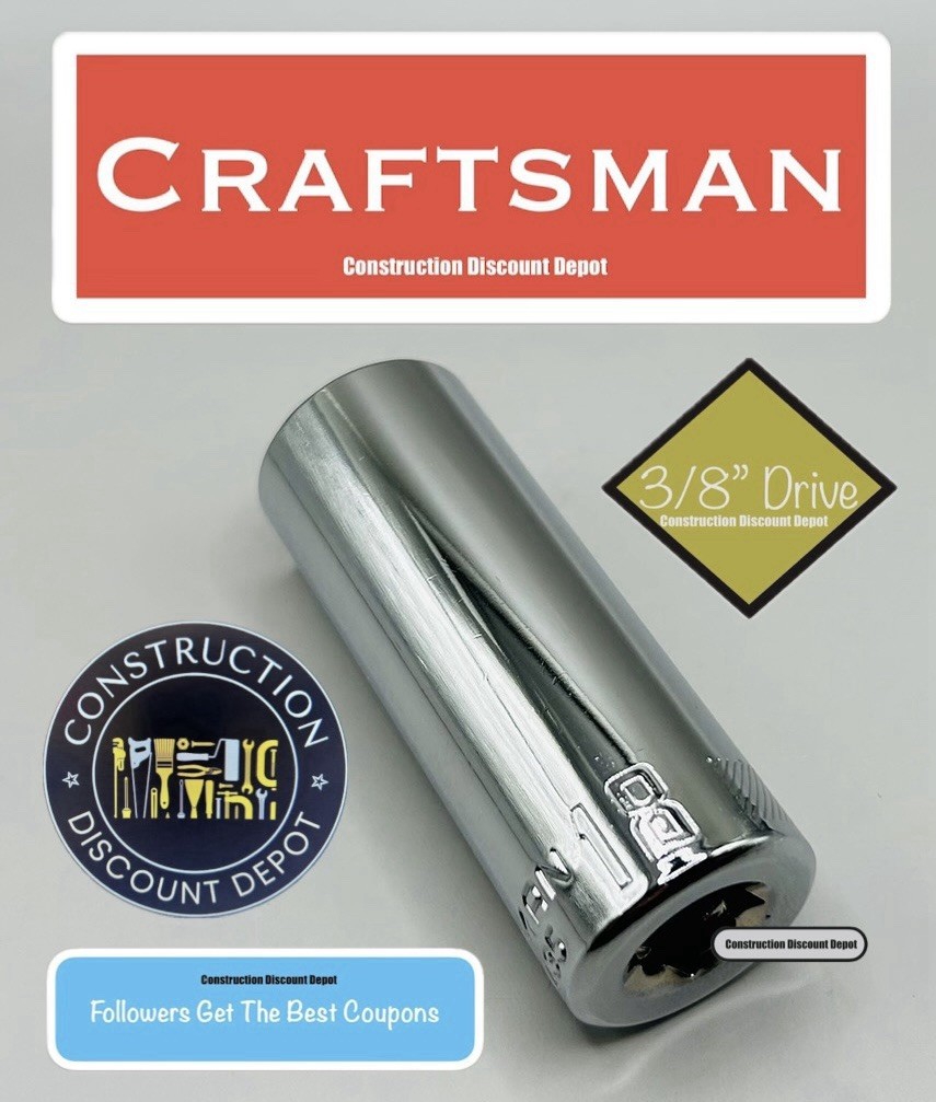Craftsman 6 Point 3/8″ In Drive Chrome Deep 18 MM Socket CMMT44435 18mm