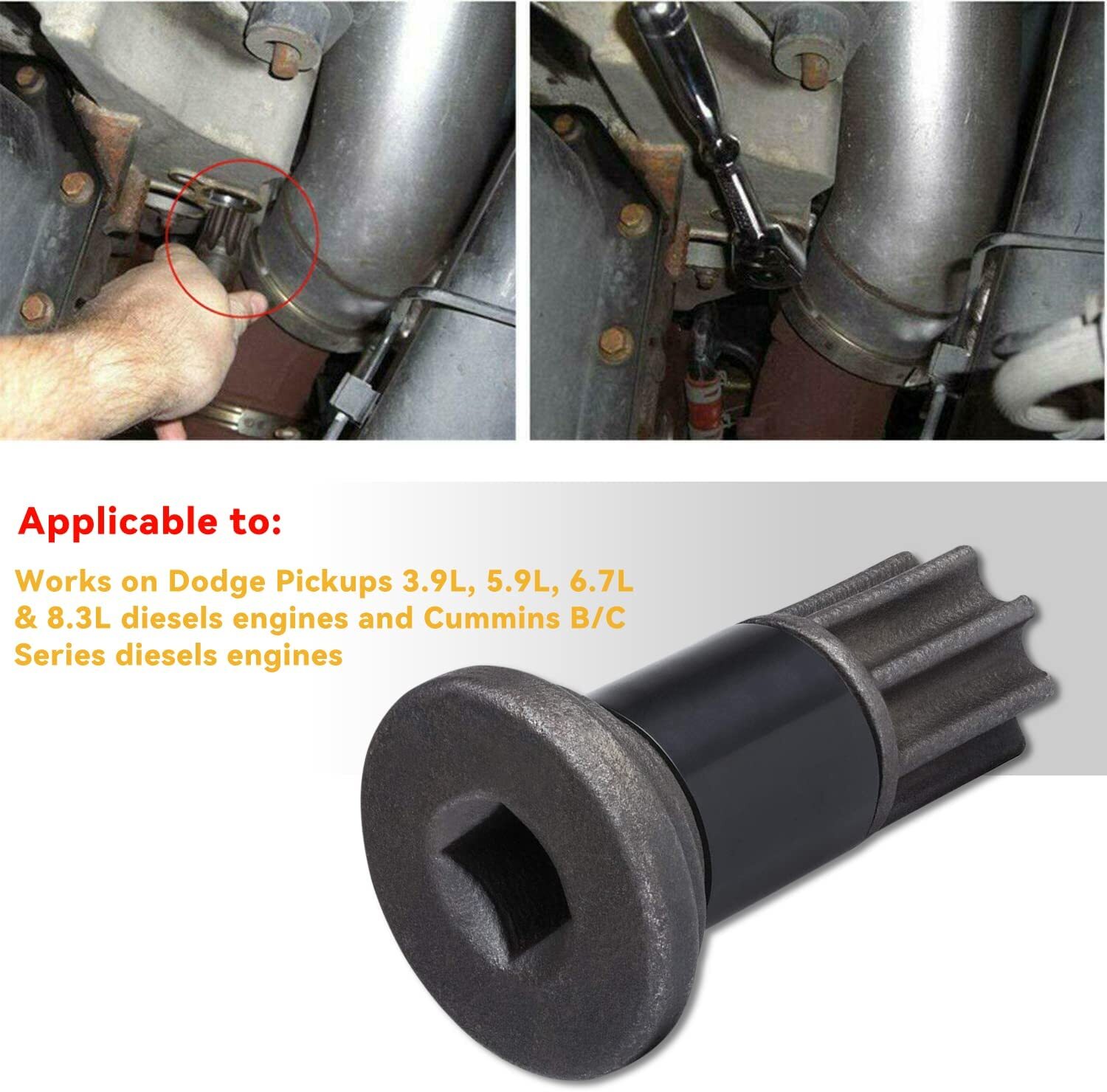 13mm Idle Lock Nut Wrench & Gear Puller & Engine Barring Tool for Dodge Cummins