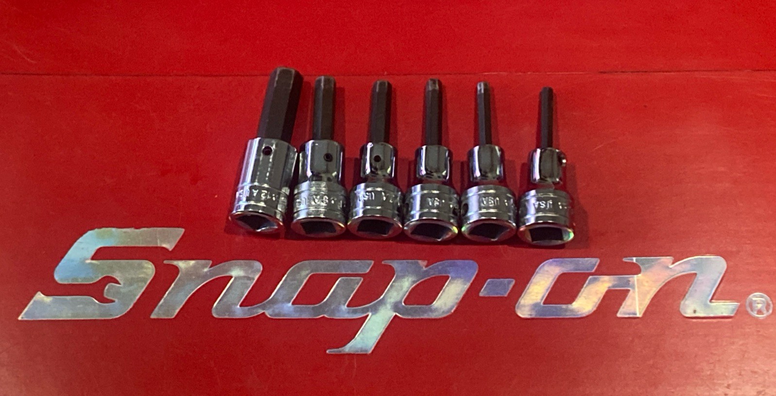 Snap-on 3/8” Drive Hex Bit Socket Set 6 Piece FA4.5A, FA5A FA6A FA7A FA8A FA12A