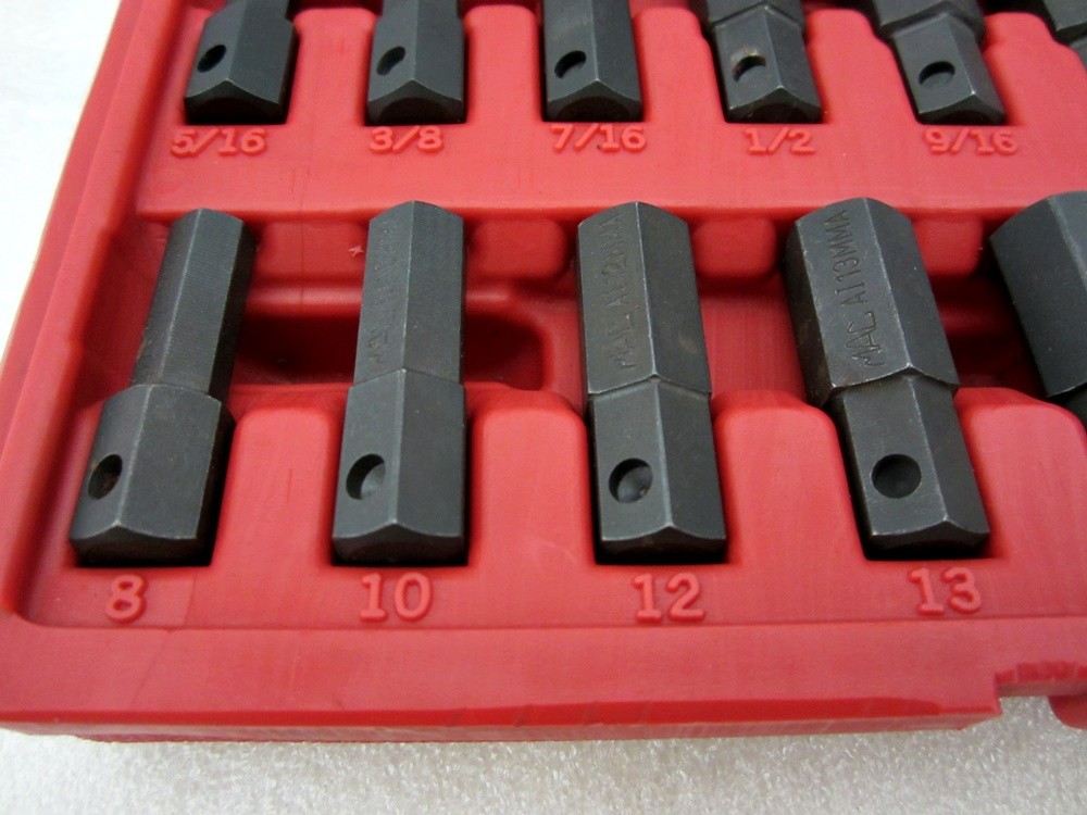 MAC Tools 1/2″ Drive 15pc SAE & Metric Hex Key Socket Set SVA15B